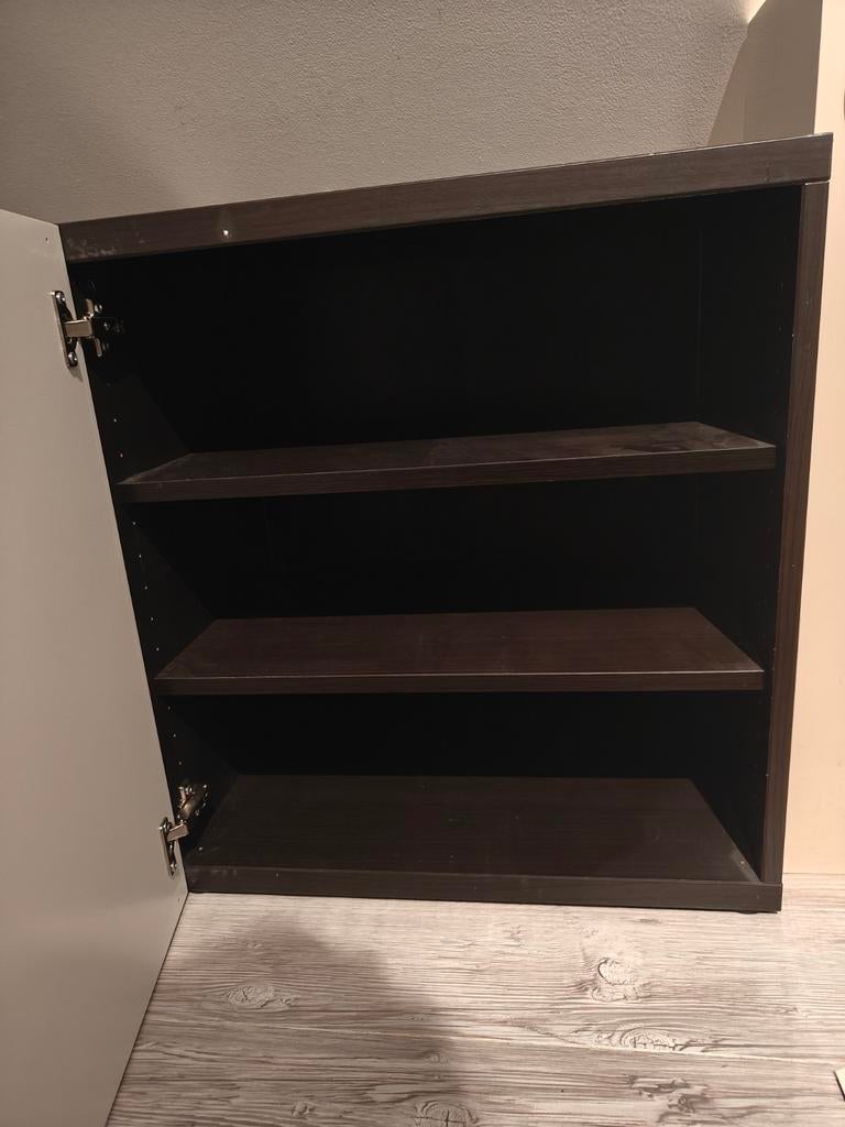 Ikea Besta Kast - Donkerbruin met Witte Deur, Ophalen, Gebruikt