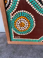 Gesigneerd Australisch Aboriginal Dot Painting Kunstwerk, Ophalen