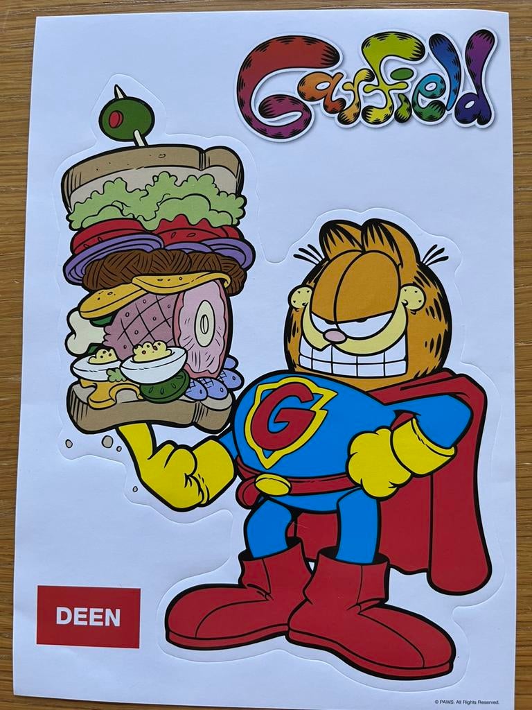 Garfield - sticker Deen, Ophalen of Verzenden, Nieuw