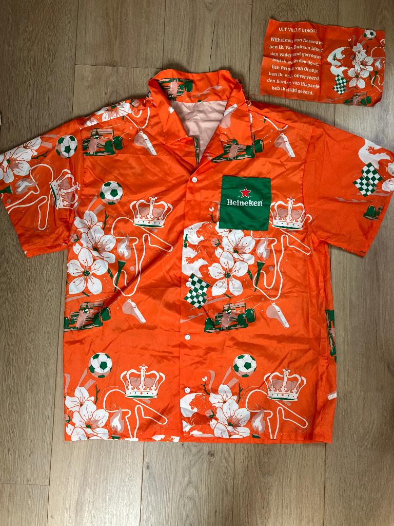 Oranje Koningsdag Heineken shirt/overhemd, Ophalen of Verzenden, Zo goed als nieuw, Oranje of Koningsdag