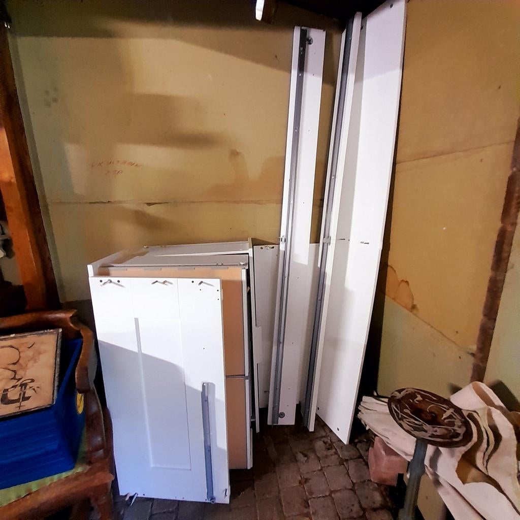 Eenpersoonsbed met uitschuifbare lades, Ophalen, Gebruikt, Eenpersoons, Wit