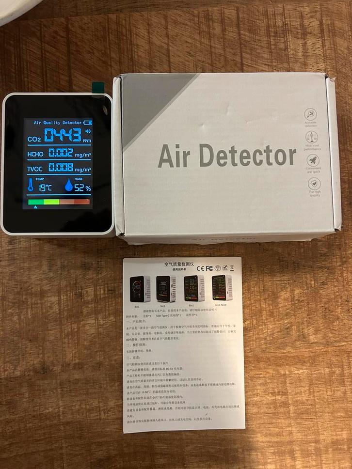 Luchtkwaliteit mete/Air Detector temperatuur, Doe-het-zelf en Verbouw, Meetapparatuur, Nieuw, Temperatuur, Ophalen of Verzenden