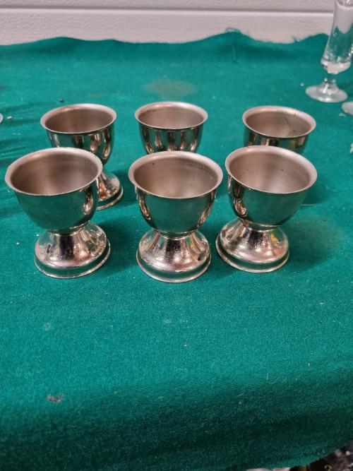 eierdoppen rvs zes stuks, Ophalen of Verzenden