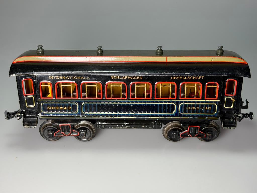 Bing spoor 1 zeldzame handgelakte wagon met interieur, Ophalen of Verzenden