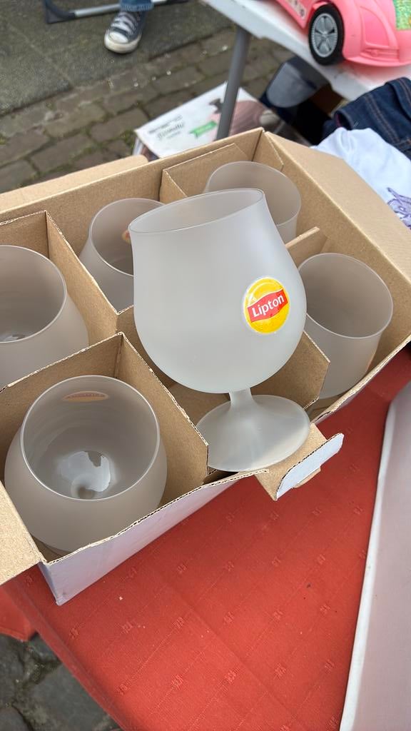6 stuks Lipton ice tea glazen, Ophalen of Verzenden, Nieuw, Frisdrankglas