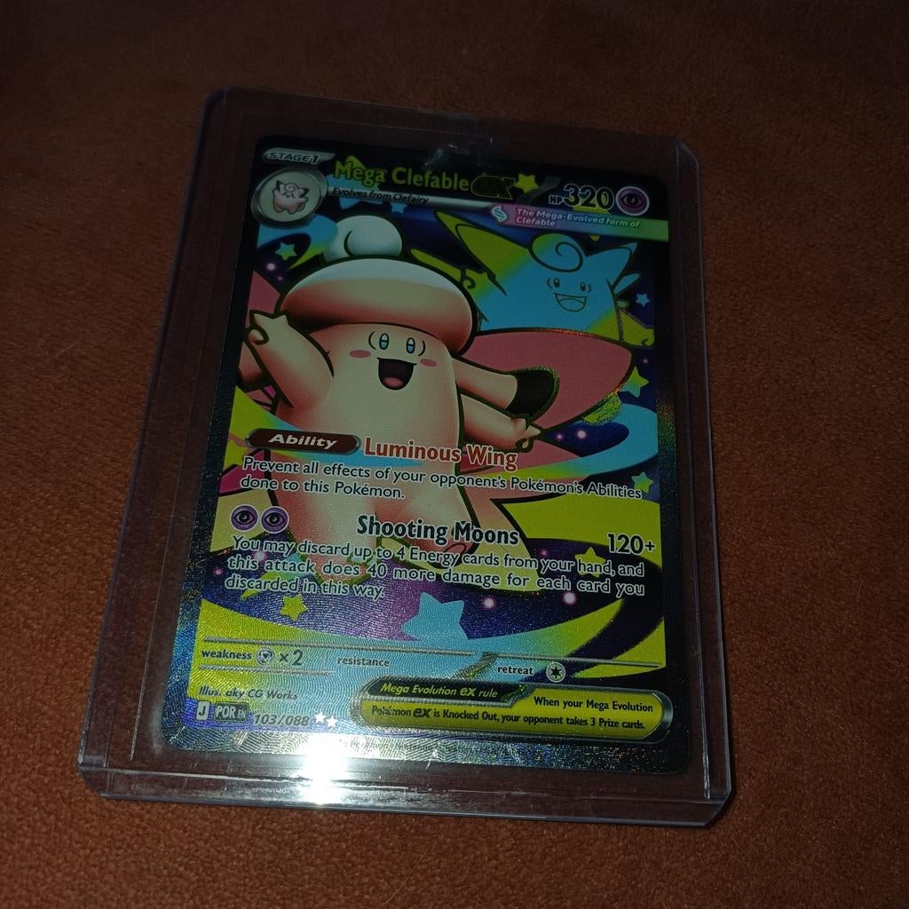 Mega Clefable EX Pokémon kaart - Perfecte staat, Ophalen of Verzenden, Zo goed als nieuw, Losse kaart, Foil
