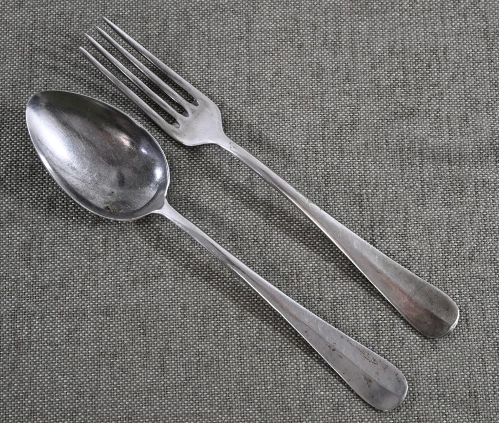 Kriegsmarine RVS vork en lepel, Verzamelen, Militaria | Tweede Wereldoorlog, Verzenden, Marine, Duitsland, Overige typen