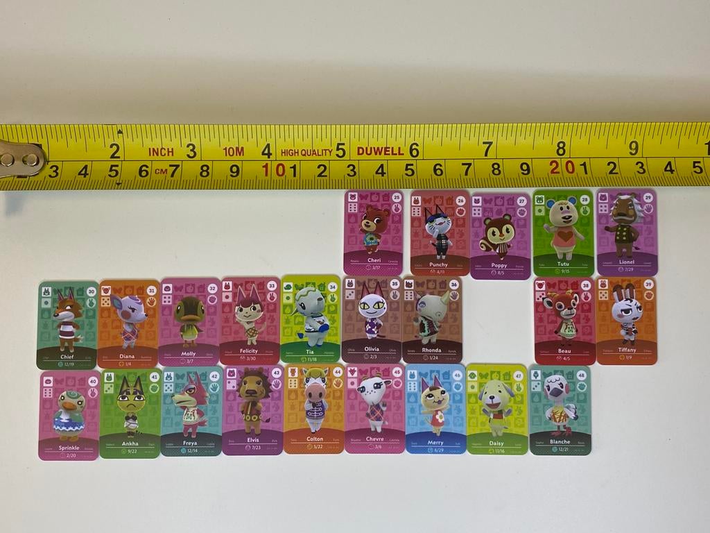 23 nieuwe personages Animal Crossing mini card met chip, Spelcomputers en Games, Avontuur en Actie, 1 speler, Nieuw, Ophalen of Verzenden
