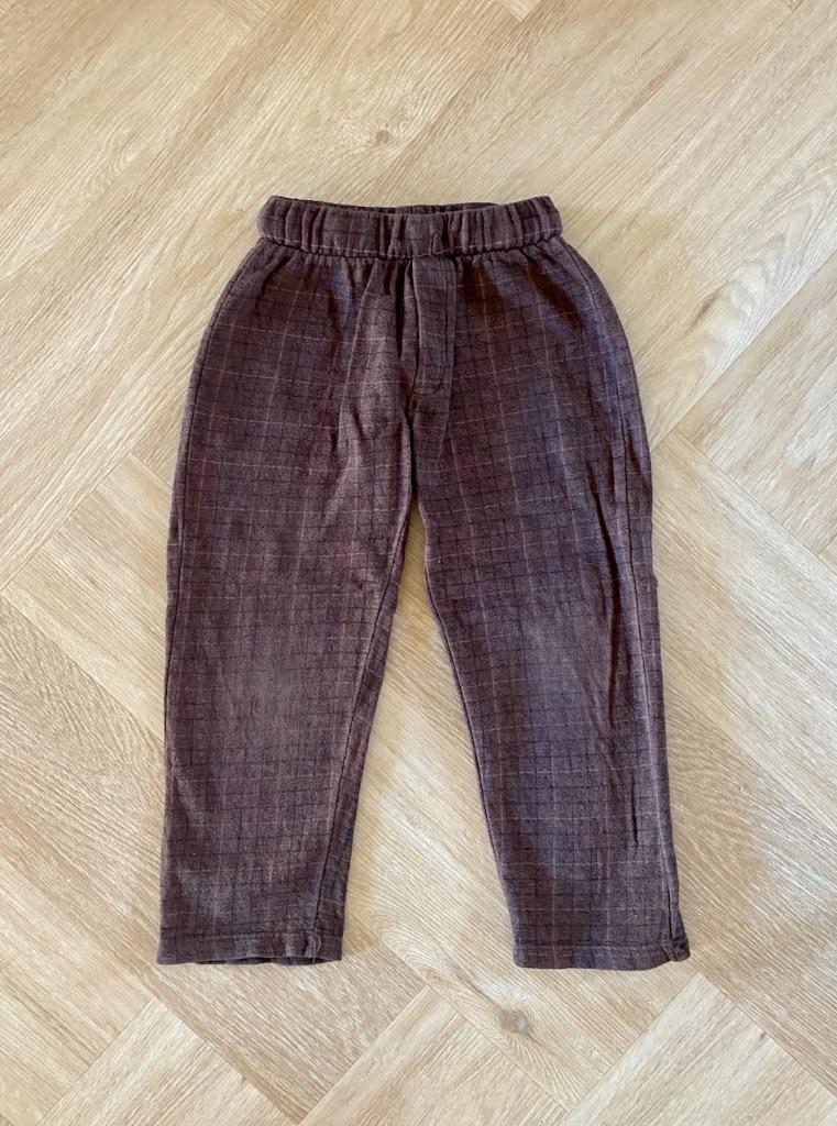 Bruin pull on broek, geruit, Zara, maat 116, Kinderen en Baby's, Kinderkleding | Maat 116, Broek, Ophalen of Verzenden, Zo goed als nieuw