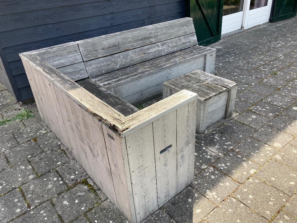 houten tuinbank, Tuin en Terras, Tuinbanken, Ophalen, Gebruikt, Hout