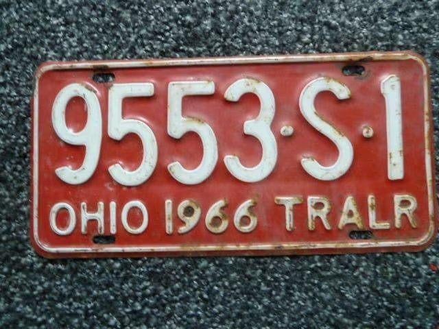 Kentekenplaat licenseplate Ohio 1966 USA, Verzamelen, Verzenden, Gebruikt, Auto's