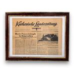 Kurhessische Landeszeitung Duitse ingelijste krant 1944, S, Z, Ophalen of Verzenden, Duitsland