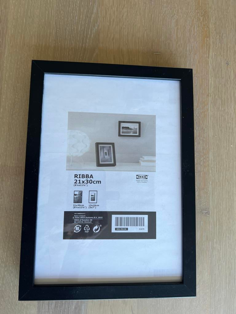 IKEA Ribba fotolijst zwart 21x30 cm, Ophalen of Verzenden, Zo goed als nieuw, Hout, Minder dan 50 cm