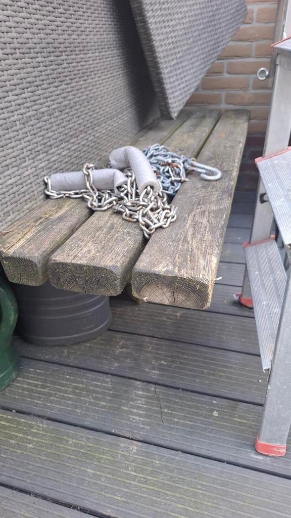 Vierkante picknicktafel van hout, Tuin en Terras, Picknicktafels, Ophalen, Gebruikt, Vierkant, Hout