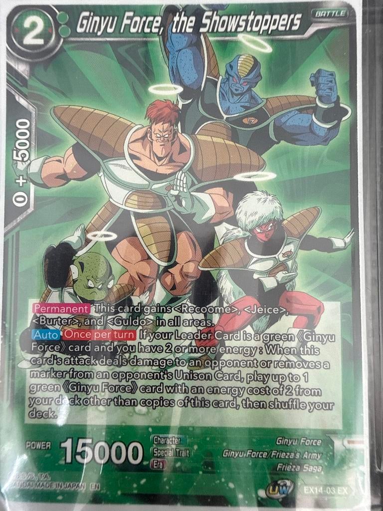 Ginyu Force, the Showstoppers Dragon Ball Super Card, Ophalen of Verzenden, Gebruikt, Overige typen