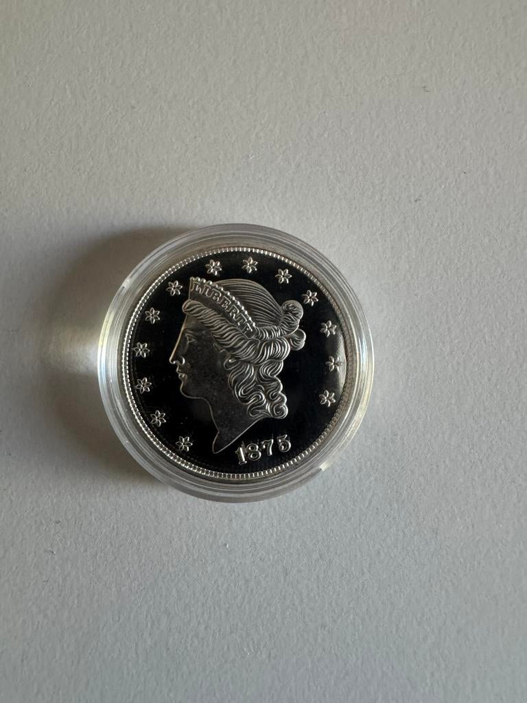 USA munt in capsule Twenty Dollar 1875, Ophalen of Verzenden, Noord-Amerika, Losse munt