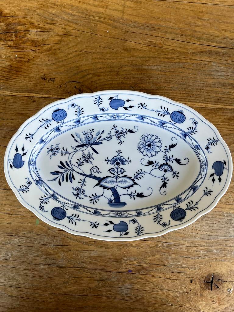 Meissen schaal - Blauw Uienpatroon, Antiek en Kunst, Ophalen of Verzenden