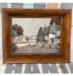 Ernest Uden 1940 ingelijst schilderij Engeland Cottage dorp, Antiek en Kunst, Kunst | Schilderijen | Klassiek, Ophalen of Verzenden