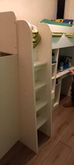 Witte hoogslaper met bureau en opbergruimte, Ophalen, Gebruikt, Hoogslaper