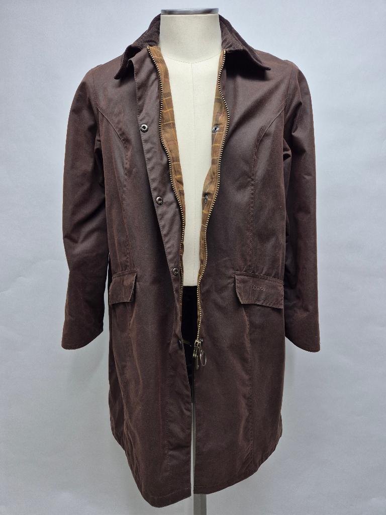 Barbour trenchcoat wax jas 'Newbury Coat' maat 40 Nieuw, Maat 38/40 (M), Barbour, Bruin, Ophalen of Verzenden