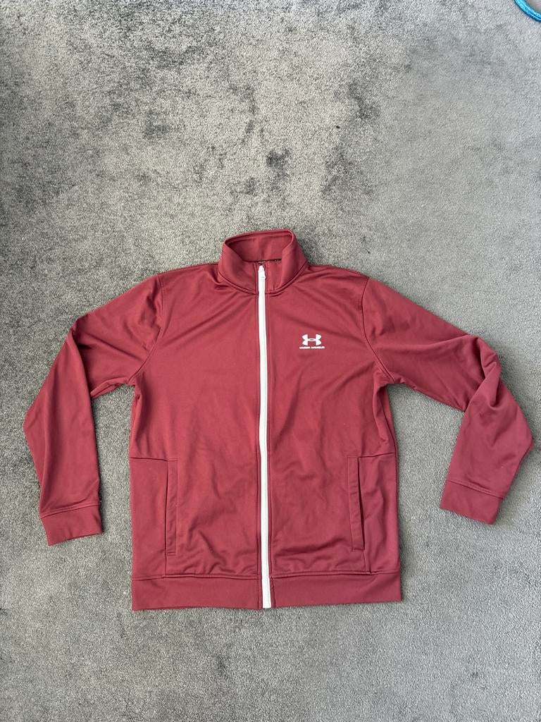 Under Armour trainingsjack bordeaux maat M, Maat 48/50 (M), Ophalen of Verzenden, Gedragen, Rood