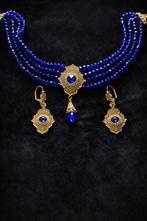 Blauwe ketting set – Marokkaanse stijl, Verzenden, Nieuw, Blauw, Overige materialen