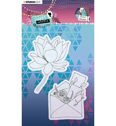 Happy moments bloem en enveloppe, Hobby en Vrije tijd, Stempelen, Verzenden, Nieuw, Clearstamp