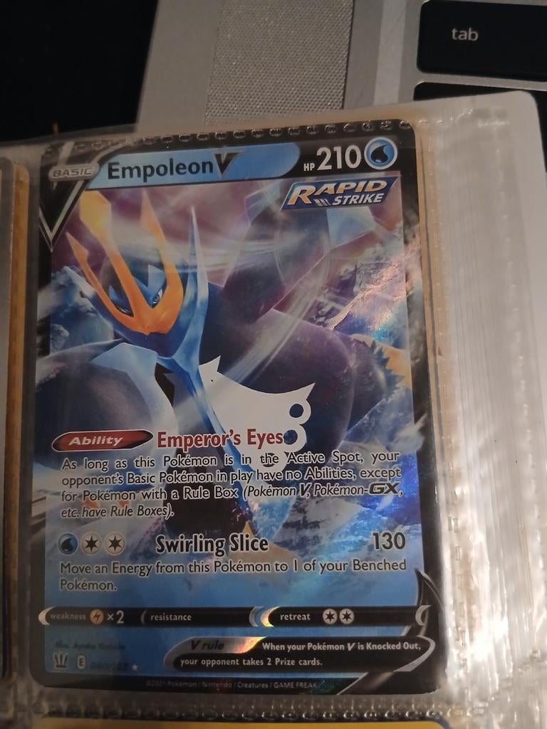Pokémon Kaart Empoleon V Rapid Strike, Hobby en Vrije tijd, Verzamelkaartspellen | Pokémon, Ophalen of Verzenden, Zo goed als nieuw