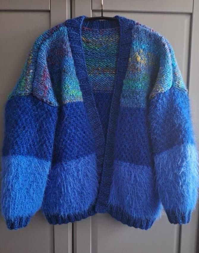 Nieuw handgemaakt mohair vest, grote maat, Ophalen of Verzenden, Nieuw, Maat 46/48 (XL) of groter, Blauw