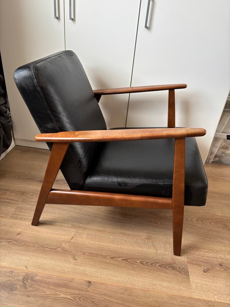 Ikea Ekenäset leren stoelen - Zo goed als nieuw, Huis en Inrichting, Ophalen, Twee, Zwart, Leer