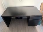 Ikea Malm bureau zwart - Zo goed als nieuw, Huis en Inrichting, Bureaus, Ophalen, Zo goed als nieuw, Bureau