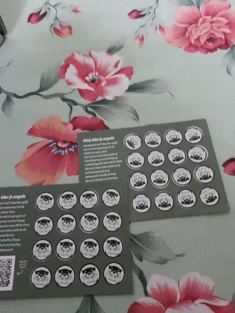 2 volle kaarten en 5 losse zegels voor artis, Hobby en Vrije tijd, Spaarzegeltjes, Ophalen of Verzenden, Winkel, Super of Benzinepomp