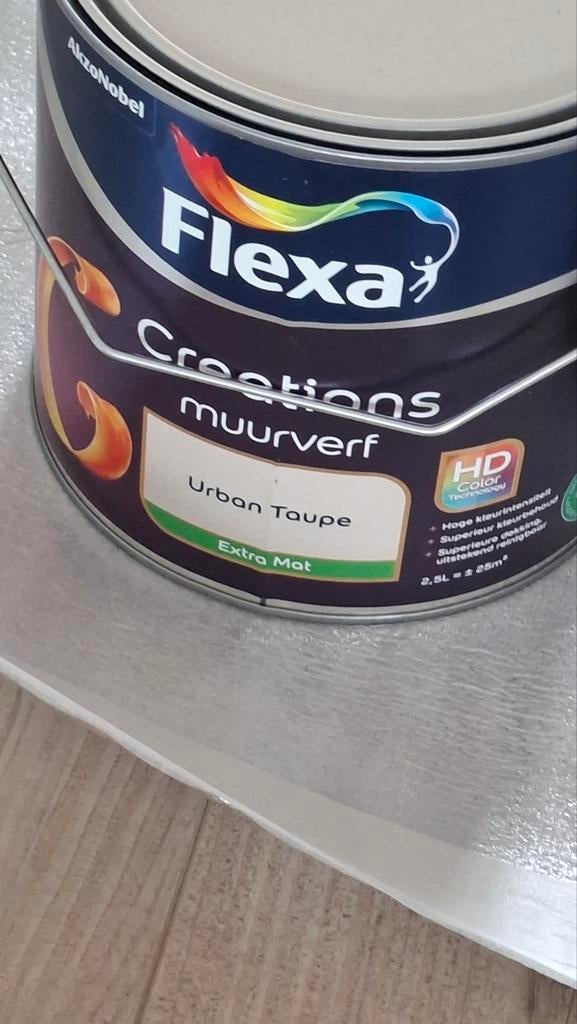 Flexa Creations Muurverf Urban Taupe Extra Mat 2.5L, Ophalen, Nieuw