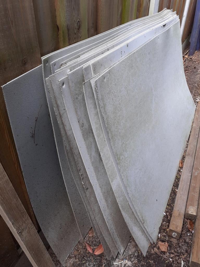 Kunststof platen grijs 180x100, Doe-het-zelf en Verbouw, Platen en Panelen, Ophalen, Gebruikt