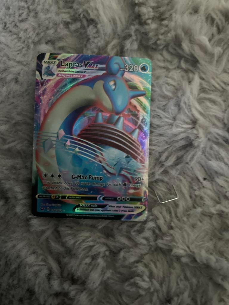 Lapras VMAX 320 HP Pokémon Kaart, Ophalen, Zo goed als nieuw, Losse kaart, Foil