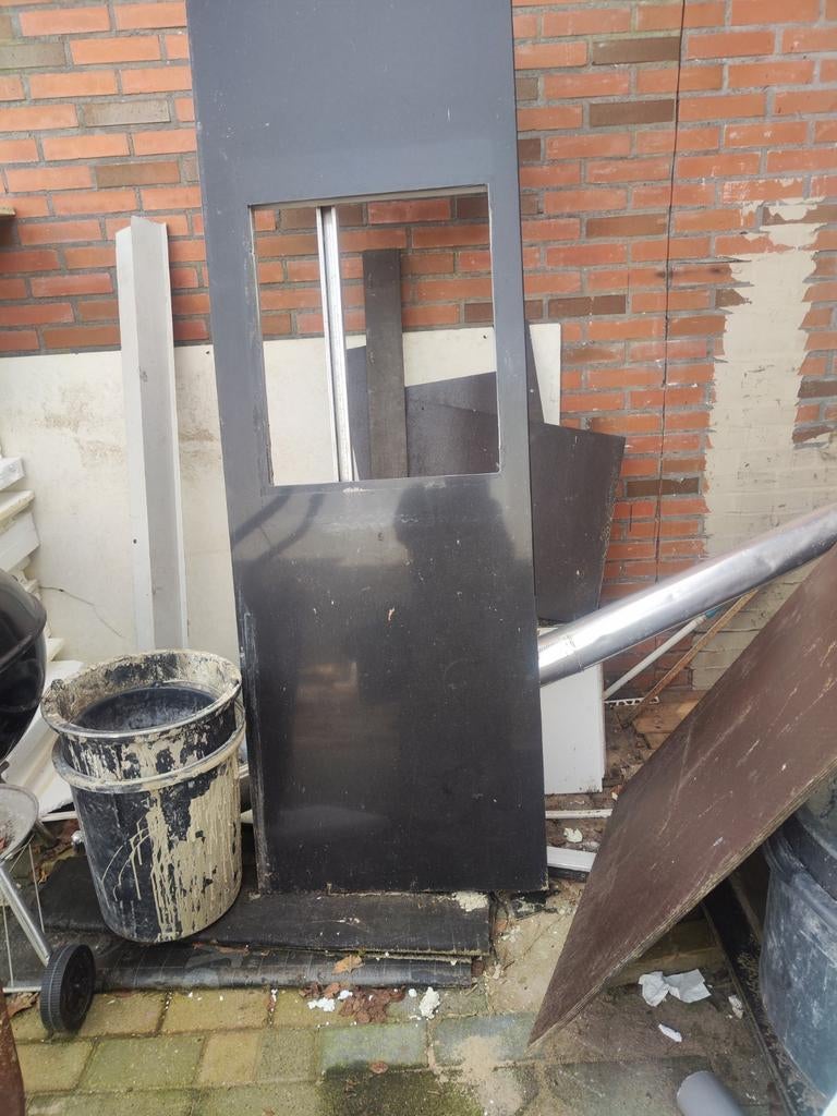 Zwart granieten aanrechtblad met spoelbak, Huis en Inrichting, Keuken | Keukenelementen, Gebruikt, Zwart, Minder dan 100 cm, 50 tot 75 cm