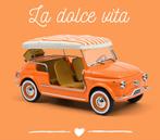 Fiat 500 Jolly 1965 Oranje  schaal 1/18 NOREV REF. 187791