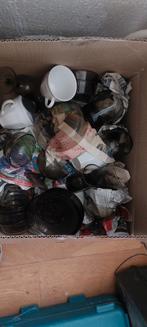 Diverse glaswerk, bloempotten, bestek, service, Ophalen