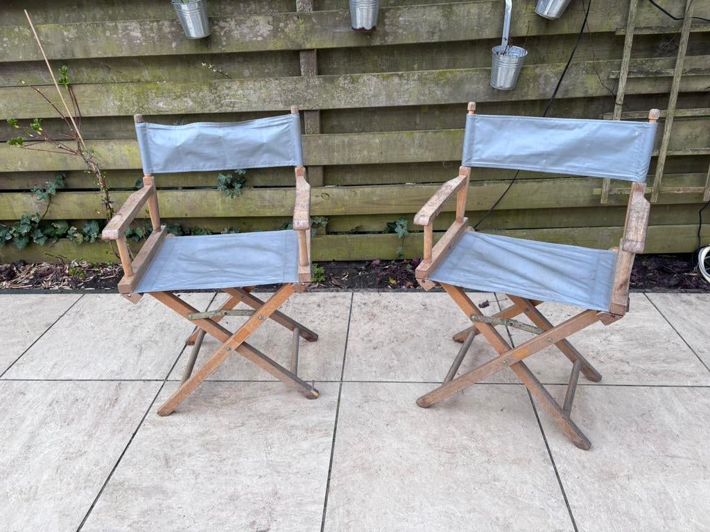 Regisseur stoelen, Ophalen, Gebruikt, Twee, Grijs