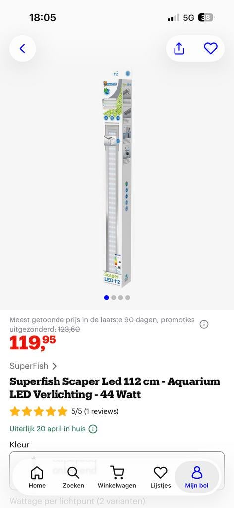 Superfish Scaper Led 93-112 cm: zo goed als nieuw, Dieren en Toebehoren, Vissen | Aquaria en Toebehoren, Ophalen of Verzenden