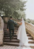 Trouwjurk, complete set 36/38, Ophalen, Zo goed als nieuw, Wit, Trouwjurk