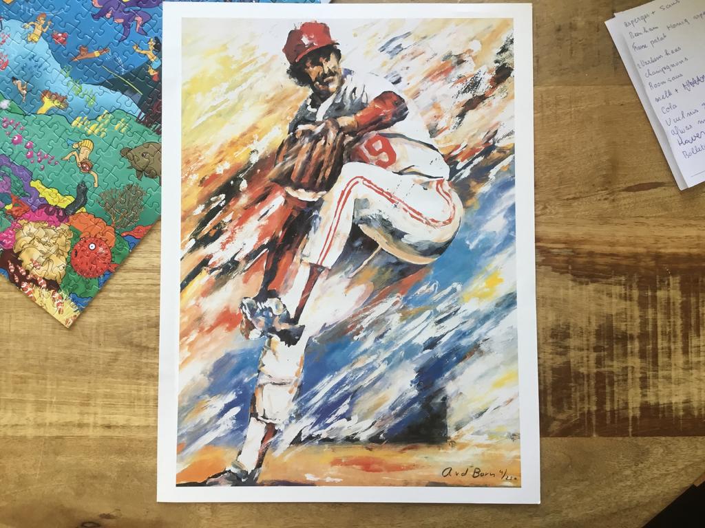 Gesigneerde print Angelique van den Born - Honkbalspeler, Ophalen of Verzenden