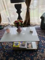 Salontafel wit met goud, Huis en Inrichting, Tafels | Salontafels, Ophalen, Gebruikt, 100 tot 150 cm, Vierkant