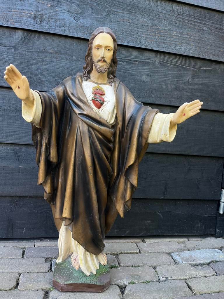 Jezus beeld 68cm - Heilig Hart, Antiek en Kunst, Antiek | Religie, Ophalen