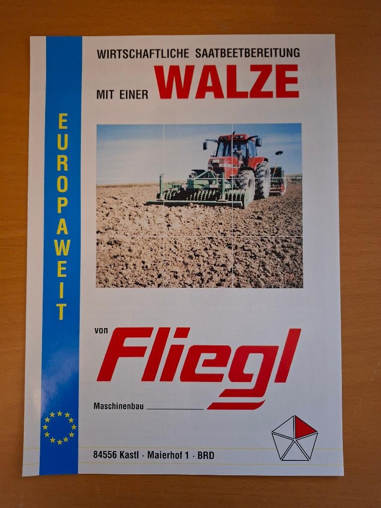 Folder Fliegl Economische zaadbedbereiding met een wals, Verzenden, Gelezen, Tractor en Landbouw