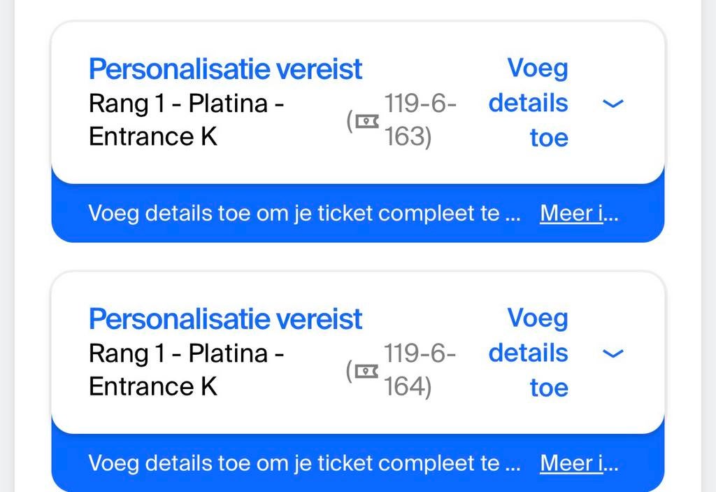 Kanye West YE Gelredome 6 Juni 2x Platina tickets, Twee personen, Juni