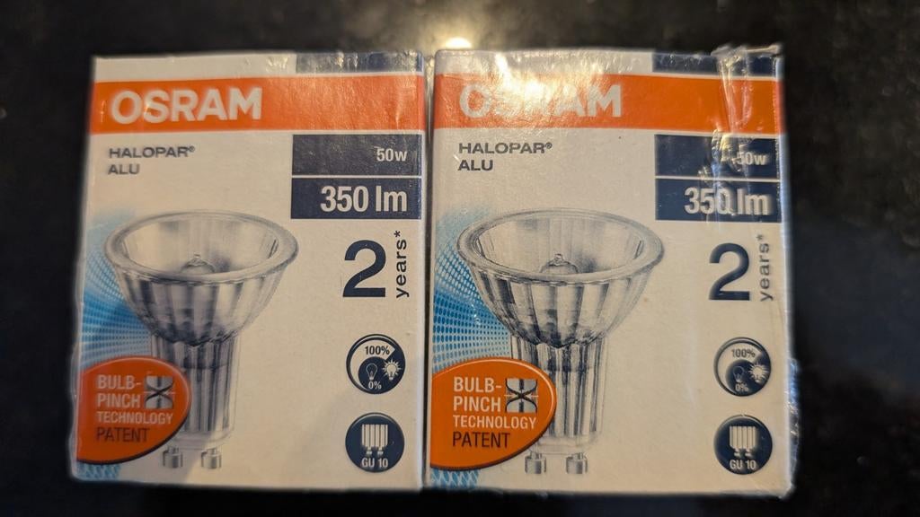 OSRAM HALOPAR ALU GU10 Halogeenlampen 50W, 30 tot 60 watt, Halogeen (gloei)lamp, Nieuw, Bipin of Steekvoet