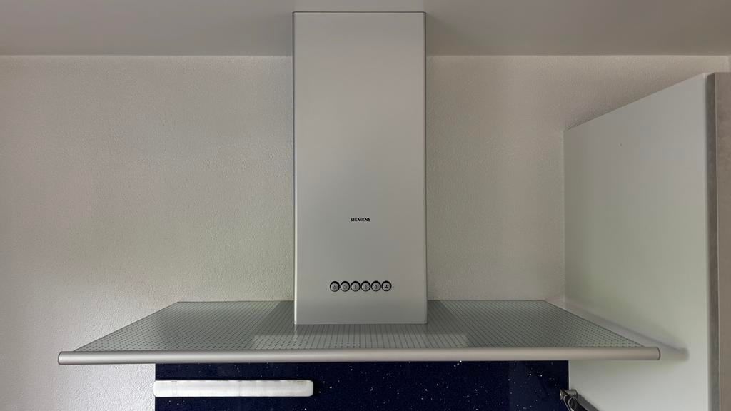 Siemens afzuigkap 90 cm RVS en glas, Witgoed en Apparatuur, Afzuigkappen, Ophalen, Gebruikt, Vrijstaand, Wandschouwkap
