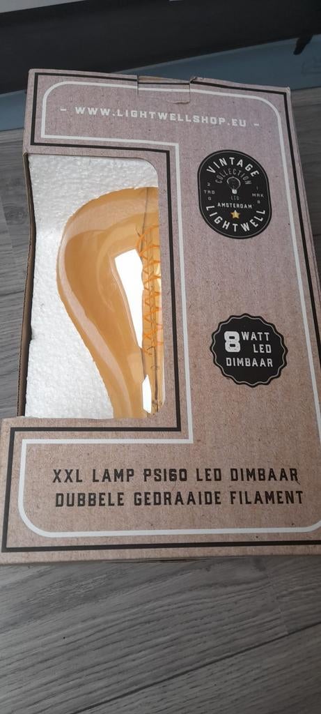 XXL Dimbare LED Lamp PS160 - Vintage Amber Glas E27, Ophalen of Verzenden, Nieuw, Vintage, Industrieel, Modern