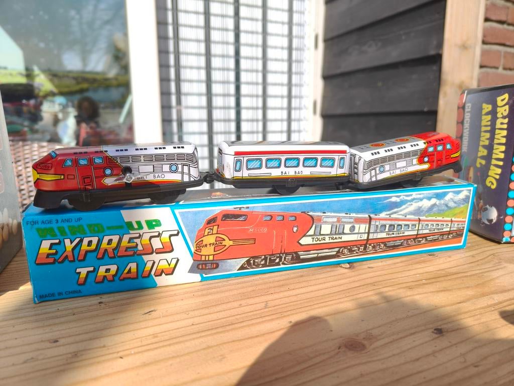 Vintage Opwindbare Express Trein, Verzamelen, Speelgoed, Zo goed als nieuw, Ophalen of Verzenden
